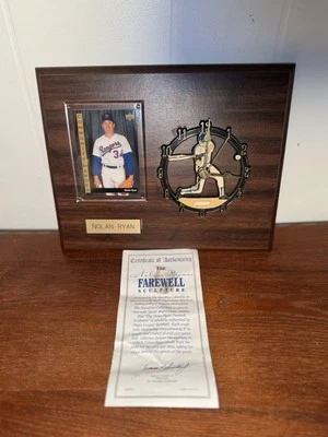 Nolan Ryan Texas Rangers Clock Limited Edition Vintage Sport Plaque MLB Baseball - Image 1 of 4