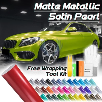 Envoltura de vinilo premium mate metálico satinado perla completa para todo el coche sin burbujas de aire Foto 1 de 4