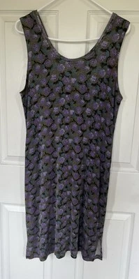 Vestido Flax By Jeanne Engelhart Sin Mangas Delgado Ligero Elastizado Floral Med  Foto 1 de 4