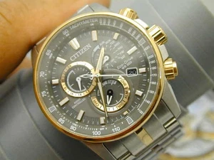 CITIZEN ECHO DRIVE RADIO CONTROLED SAPPHIRE CHRONOGRAPH ROSE E660 - Picture 1 of 17