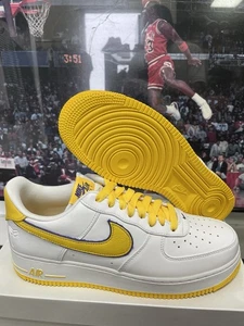 Size 12 - Nike Kobe Bryant x Air Force 1 Retro QS Low Lakers Home - Picture 1 of 5