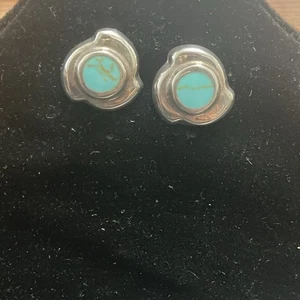 Ohrstecker Sterling Silber 925 Mexiko blau Türkis - Bild 1 von 3