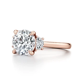 Diamond Ring Round 1.30 Carat IGI GIA Lab Created 18K Rose Gold Size 5 6 7 7.5 8 - Picture 1 of 9