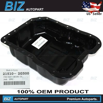 OEM Engine Oil Pan for 2005-2022 Hyundai Kia 2.0 2.4L Various Models 21510-2G500 - Image 1 of 4