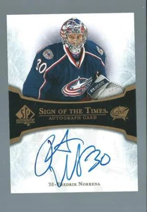 sp authentic FREDRIK NORRENA columbus blue jackets AUTOGRAPH CARD *201 - Foto 1 di 2