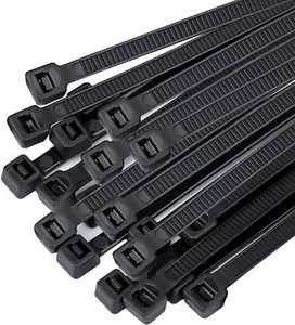 Large Zip Ties 18 Inch Black Extra Long Cable Ties Heavy Duty Outdoor 120 Lbs - Picture 1 of 12