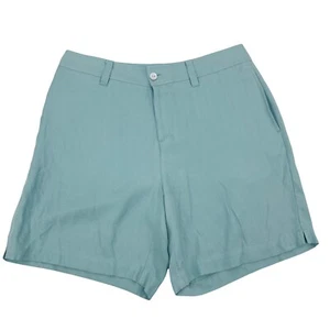 Caribbean Joe Silk Rayon Shorts Blue Lightweight Flowy Summer Pockets Womens 8 - Picture 1 of 8