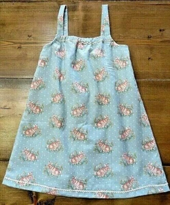 New Boutique Easter 3T Dress Bunny Rabbit Sleeveless 100% Cotton Girls Sundress - Picture 1 of 3