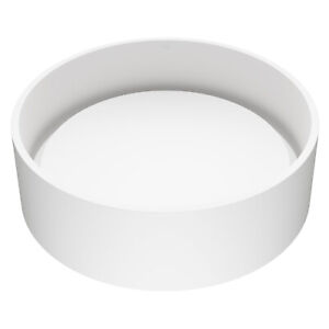 Vigo VG04016 Anvil 16" Circular Stone Composite Vessel Bathroom - White