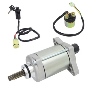 Starter & Relay for Honda Rancher 420 TRX420FE/FM/FA/TM 2007-19 & Ignition Swich - Picture 1 of 8