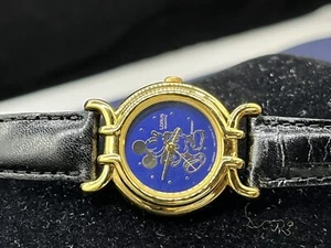 Gold Outline Mickey Mouse Lorus goldfarbenes Etui hellblaues Zifferblatt RPH828 - Bild 1 von 7