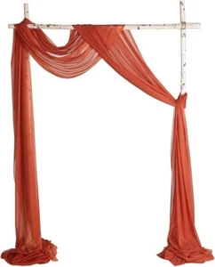 Hochzeit Bogen Drapieren Stoff 2 Paneele 20 Fuß Terrakotta Chiffon Stoff Vorhänge Ar... - Bild 1 von 4