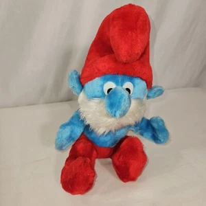 Vintage 1979 Papa Smurf 10” Plush toy Schleich Peyo Wallace Berrie & Co Vtg - Picture 1 of 5