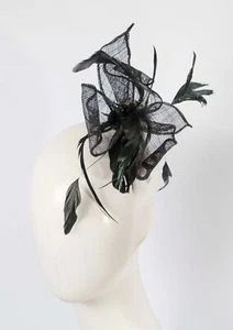 Black fascinator broche Hats From OZ 100% Aussie Family Business - Picture 1 of 5
