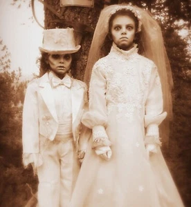 Foto de reproducción histórica vintage extraña, espeluznante, aterradora y única 184 - Imagen 1 de 3