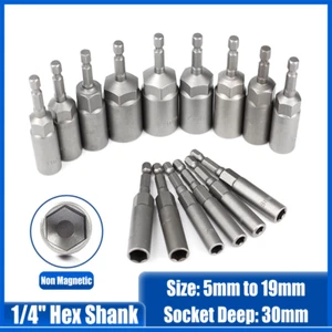 80mm Length Hex Deep Socket 1/4" Hex Shank Nut Driver Bit Impact Driver Drill - Picture 1 of 26