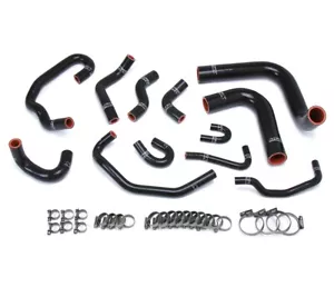 HPS Black Silicone Radiator + Heater Hose Kit Coolant Replacement 57-1654-BLK - Picture 1 of 2