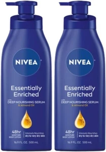 NIVEA Essentially Enriched Body Lotion For Dry Skin Pack of 2 16.9 oz Pump - Picture 1 of 9