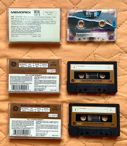 2 Nastri audiocassette General Electric GEHO C-90 + 1 Memorex Metal Cera IV 90 - Foto 1 di 6