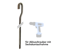 Markisenkurbel elektrisch 37cm lang, für Akkuschrauber, Edelstahl, V2A, Markise - Bild 1 von 1