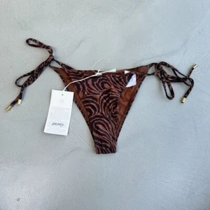 Free People Bikinihose Pfingstrose Signature String seitlich zum Binden. Animal Print. XS - Bild 1 von 7