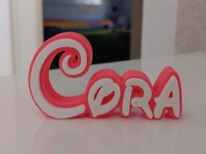 CORA PERSONALISIEREN DISNEY NAMENSSCHILD SCHILD INDIVIDUELL TÜRSCHILD SCHRIFT WAND SCHLAFZIMMER ROSA - Bild 1 von 2