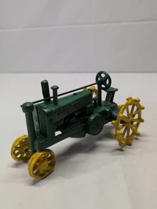 John Deere Cast Iron Toy Tractor Vintage OP steel Wheel 8" L 4.5" W 5"T - Picture 1 of 7