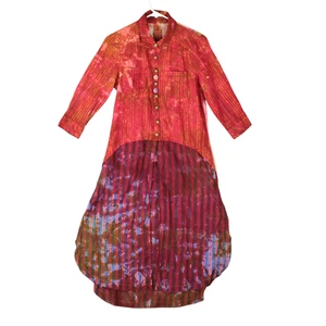 Aratta Silent Journey Tie Dye Shirt Dress Kimono Cardigan Floral Boho Size S - Picture 1 of 18