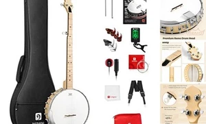 5 String Banjo Open Back Size Clawhammer Full Open Back Frosted Remo Head - Picture 1 of 7