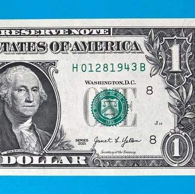 January 28, 1943 (H 01281943 B) BIRTHDAY ANNIVERSARY $1 One Dollar Bill *UNC* . - Image 1 of 4