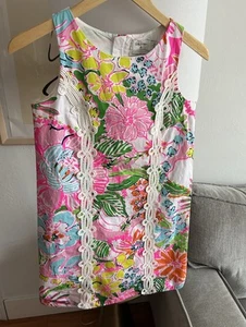 Lilly Pulitzer Target Nosey Posey Floral Lace Shift Dress Girls Size 12 - Picture 1 of 9