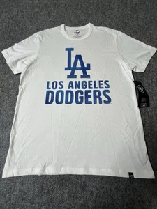 LA Dodgers T Shirt men Large White Blue Big Logo New With Tag - Picture 1 of 7