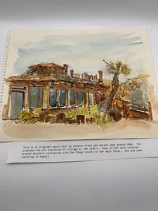 Original Vintage Aquarell Gemälde 8x10" Palmen von Eleanor Prato - Bild 1 von 4