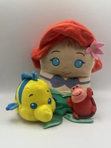 Walt Disney Parks Little Mermaid Nesting Plush Set Flounder Sebastian Ariel Doll - Picture 1 of 6