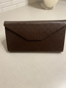 Gucci Plegable Triple GG Auténtico Estuche de Cuero Marrón Anteojos Gafas Gafas de Sol  - Imagen 1 de 10