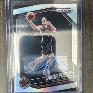 2024-25 Panini Prizm Black Jakob Poeltl Silver Prizm Auto Toronto Raptors #185 - Picture 1 of 2