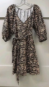 OLIVER BONAS Sketched Animal V-Neck Mini Dress - UK 8 /EU 36 - £65 - Picture 1 of 14