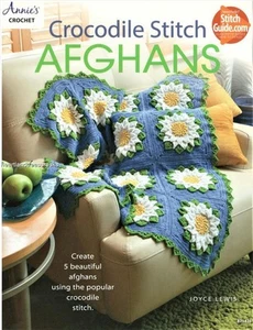 Crocodile Stitch Afghans Annie's Crochet Pattern Book 5 Patterns Included - Picture 1 of 2