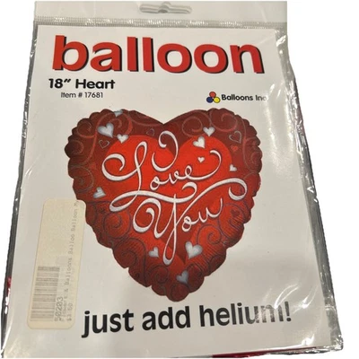 Globo de aluminio en forma de corazón rojo Balloons Inc 18" I Love You nuevo Foto 1 de 2