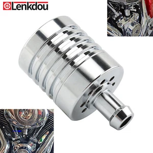 New Chrome Vented Engine Motor Breather Canister For Harley Custom Part - Picture 1 of 10