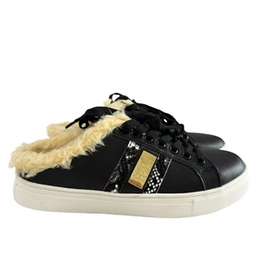 Roberto Cavalli Faux Shearling gefütterte Pantolette Sneaker schwarz Gr. 38 / US 8 - Bild 1 von 16