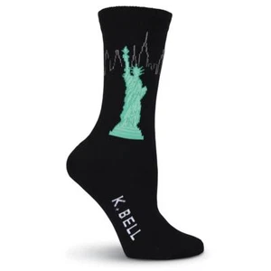 K.Bell Women's Statue of Liberty Crew Socks USA Made-Celebrate Independence Day! - Picture 1 of 5