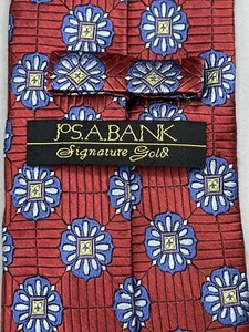 Jos. A Bank Signature goldene Herrenkrawatte 100 % Seide geometrisches Muster - T8 - Bild 1 von 9
