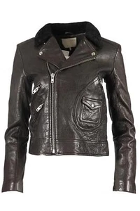 IRO LEATHER BIKER JACKET UK 8 - Picture 1 of 4