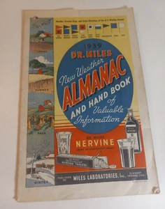 Vintage Dr. Miles Almanac y Manual de Información Valiosa 1939 - Imagen 1 de 6