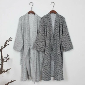 Stylish Men's Traditional Gown Japanese Kimono Yukata Bathrobe for Nightwear - Picture 1 of 14