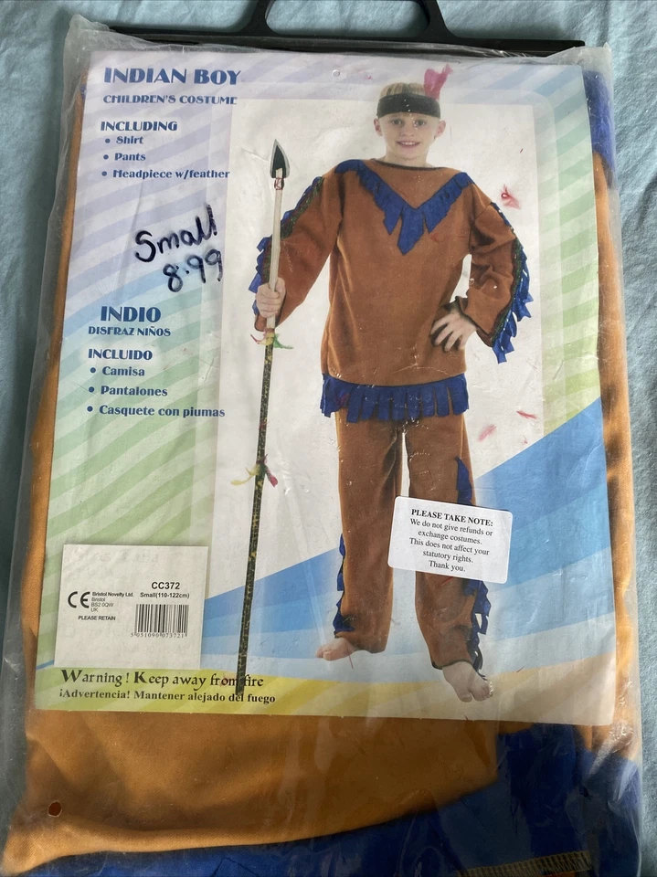 Bristol Novelty Cc372 Indian Boy Budget Costume Small