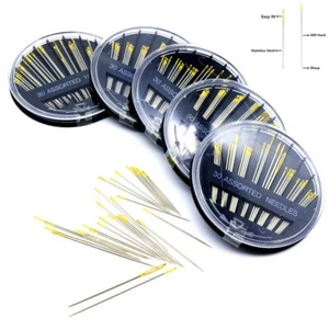 PACK OF 30 HAND SEWING NEEDLES 30 ASSORTED SIZES CARBON STEEL UK - Picture 1 of 4