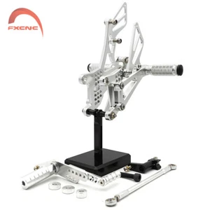 CNC Aluminum Motorcycle Rearset Footpegs Adjustable For Yamaha YZF R1 2007-2008 - Picture 1 of 14