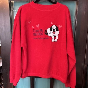 Big Dogs M Red Fleece Pullover* I LOVE MY BIG DIG &... - Picture 1 of 11